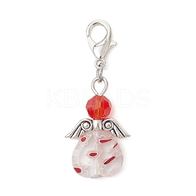 Electroplate Glass & Handmade Millefiori Lampwork Pendants Decorations HJEW-JM03600-02-1