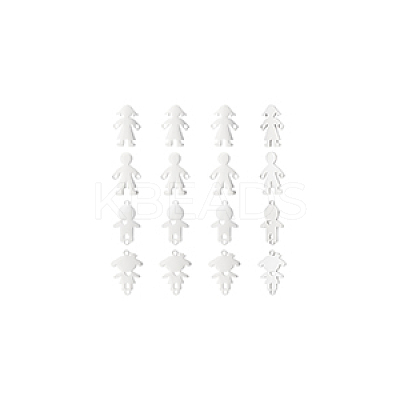 16Pcs 4 Style 201 Stainless Steel Connector Charms STAS-UN0035-52-1