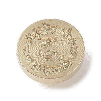 Golden Tone Wax Seal Brass Stamp Head DIY-B079-01G-S-1
