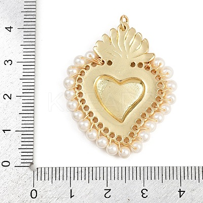 Brass White Enamel Pendants KK-L244-04G-1