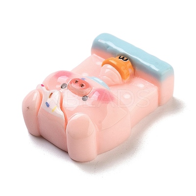 Colorful Pig Theme Opaque Resin Cabochons CRES-U002-02F-1