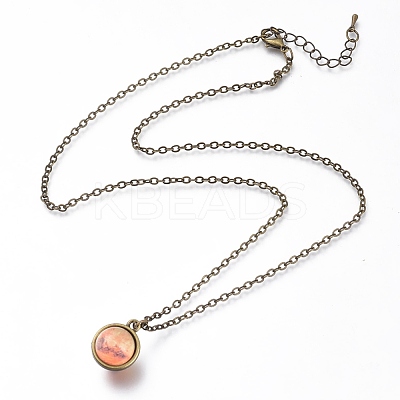 Glass Pendant Necklace NJEW-D281-C-M-1