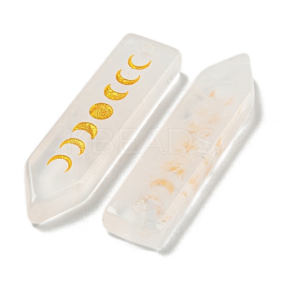 Natural Quartz Crystal Moon Phase Pendants G-C145-01D-1