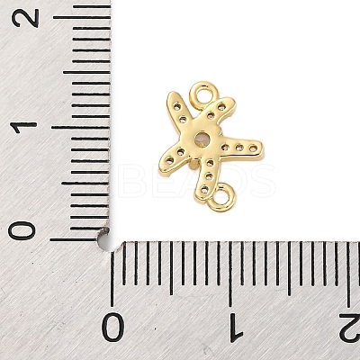 Brass Clear Cubic Zirconia Connector Charms/Links FIND-L019-07G-05-1