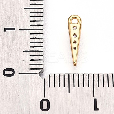 Brass Micro Pave Clear Cubic Zirconia Pendants KK-T075-37G-1