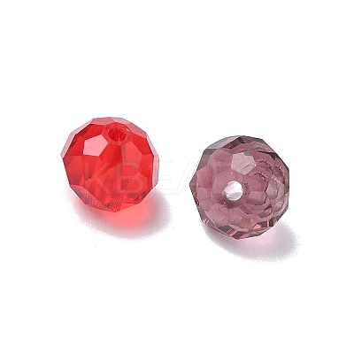 Faceted Rondelle Transparent Glass Beads GLAA-R152-10mm-M1-1
