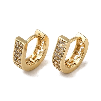 Brass Micro Pave Cubic Zirconia Hoop Earring EJEW-L271-21KCG-02-1