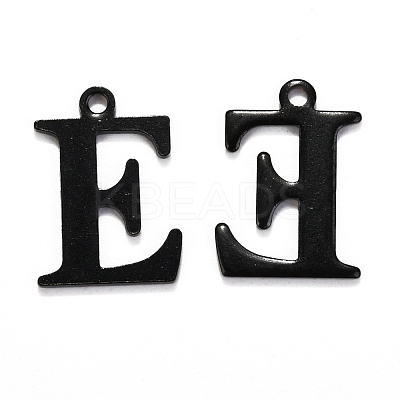304 Stainless Steel Alphabet Charms STAS-H122-E-EB-1