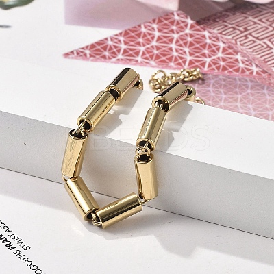 304 Stainless Steel Column Link Chain Bracelets for Women BJEW-F488-05G-1