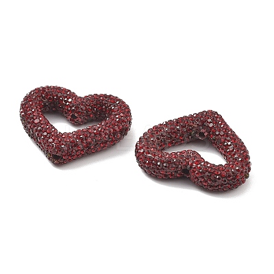 Heart Shape Polymer Clay Rhinestone Beads CLAY-NH0001-09A-03-1