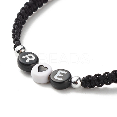 Love Letter Braided Bead Bracelet BJEW-JB07157-1