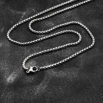 Tarnish Resistant 304 Stainless Steel Box Chain Necklaces X-NJEW-P244-01P-1