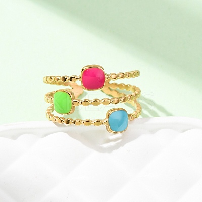 304 Stainless Steel Cuff Rings for Women LS-RJEW-D334-02D-G-1