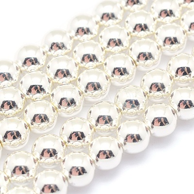 Electroplate Non-magnetic Synthetic Hematite Beads Strands G-L485-01E-S-1