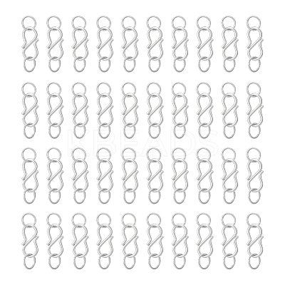 50Pcs 304 Stainless Steel S-Hook Clasps FIND-UN00008-1