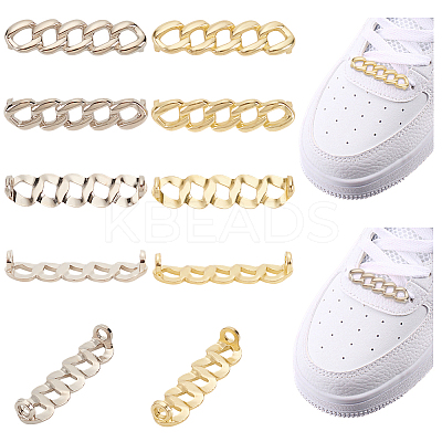 12Pcs 2 Colors Alloy Curb Chain Shoe Decorations FIND-AR0005-34-1