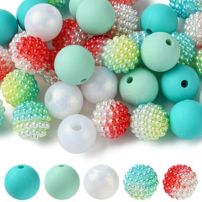 DIY Round Silicone & Acrylic & Berry Beads Making Findings Kits DIY-FS0006-26A-1
