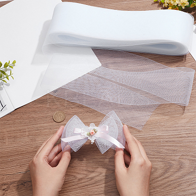 Polyester Deco Mesh Ribbons OCOR-WH0064-76A-1