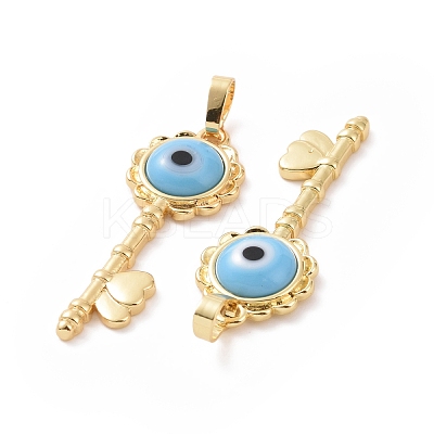 Handmade Evil Eye Lampwork Pendants ZIRC-F136-05G-05-1