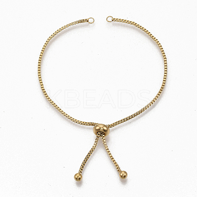 Adjustable 304 Stainless Steel Slider Bracelets Making STAS-CJ0002-40G-1