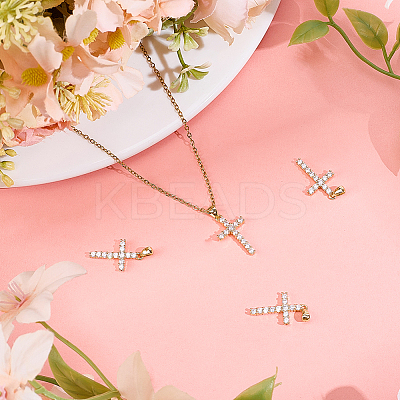 4Pcs Brass Micro Pave Clear Cubic Zirconia Pendants ZIRC-BBC0003-03G-1