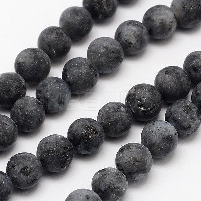 Natural Larvikite Beads Strands G-D692-6mm-1