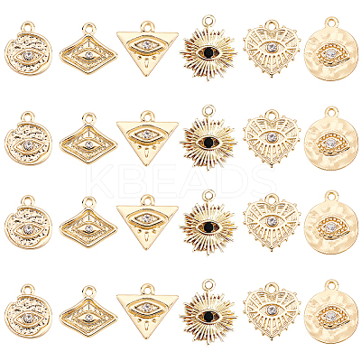 24Pcs 6 Style Alloy Pendants FIND-BC0002-66-1