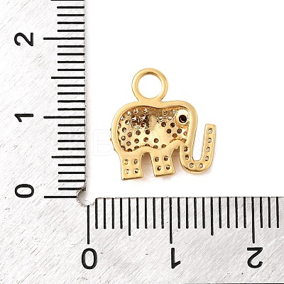 Brass Micro Pave Cubic Zirconia Charms KK-C117-03A-G-1