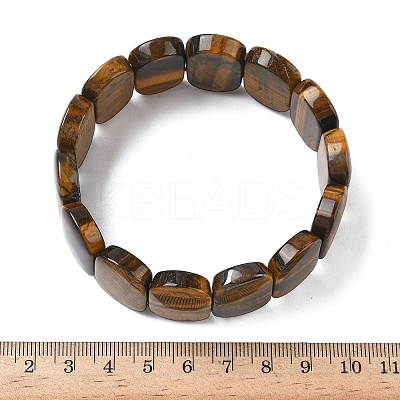 Natural Tiger Eye Beads Stretch Bracelets for Women Men BJEW-I323-02E-1