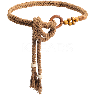 Handmade Weaving Cotton Waist Chain Belts for Women Ladies Dress AJEW-WH20017-73C-1