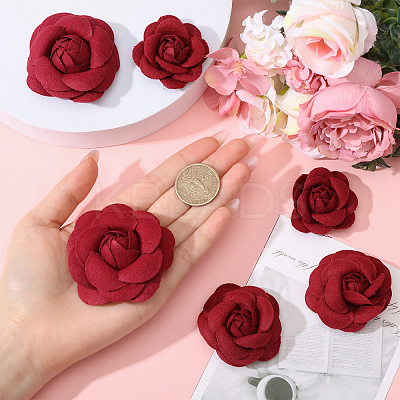 6Pcs 3 Styles Plastic Artificial Flower Head AJEW-CA0004-61A-1