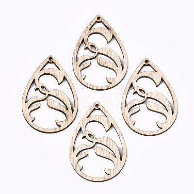Unfinished Hollow Wood Big Pendants WOOD-N006-110-1