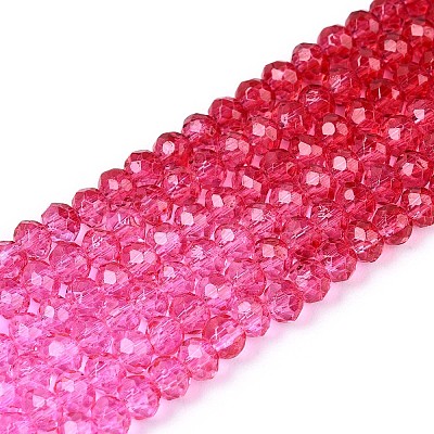 Transparent Gradient Color Glass Beads Strand GLAA-TAC0022-05O-01-1