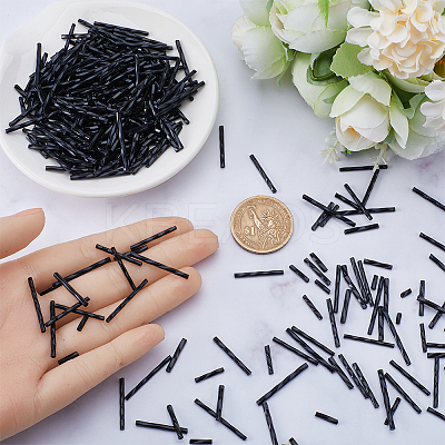 1800Pcs 9 Style Glass Twisted Bugle Beads SEED-CN0001-46-1