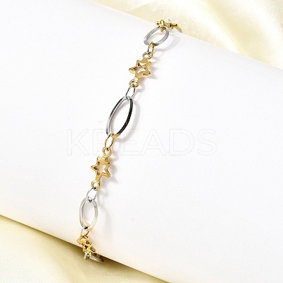 304 Stainless Steel Link Bracelets BJEW-A044-03B-GP-1