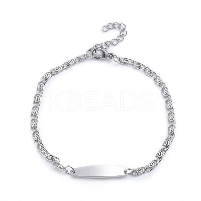 Tarnish Resistant 304 Stainless Steel Lumachina Chain Bracelets BJEW-L673-013-P-1