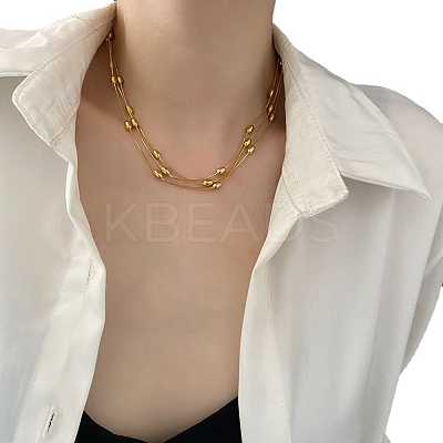 304 Stainless Steel Satellite Chain Necklaces BJEW-K257-06G-1