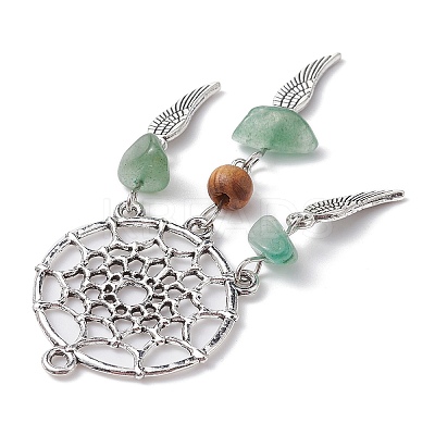 Mixed Gemstone Chip Big Pendants PALLOY-JF02291-1