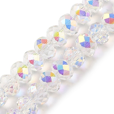 AB Color Plated Transparent Electroplate Beads Strands EGLA-H104-06I-1