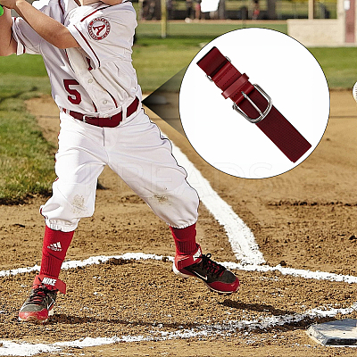 1Pc Imitation Leather & Polyester Elastic Softball Belts AJEW-CL0001-37B-1