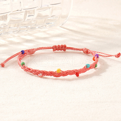 Glass Beads Braided Bead Bracelets TN6908-1-1