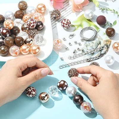 DIY Candy Color Bracelet Necklace Making Kit MACR-CJC0001-12P-04-1