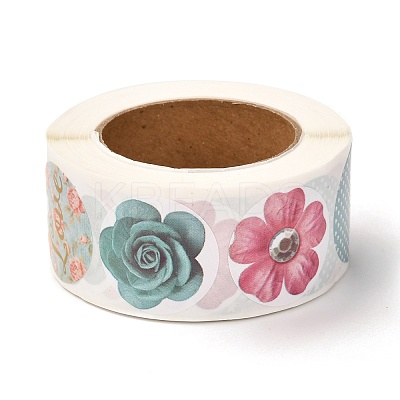 3D Flower & Heart Pattern Roll Stickers X-DIY-B031-05-1