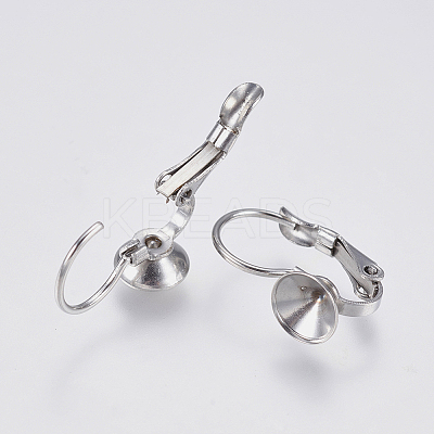 Tarnish Resistant 304 Stainless Steel Leverback Earring Settings LS-STAS-F139-051P-6mm-1