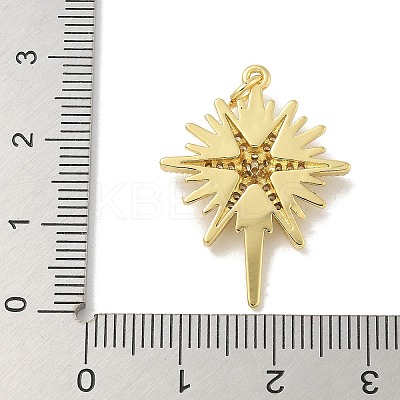 Brass Micro Pave Cubic Zirconia Pendants KK-B124-08G-02-1