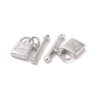 Rack Plating Brass Toggle Clasps ZIRC-C042-12P-1