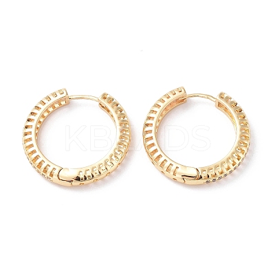 Clear Cubic Zirconia Hollow Out Hoop Earrings EJEW-G333-20G-1