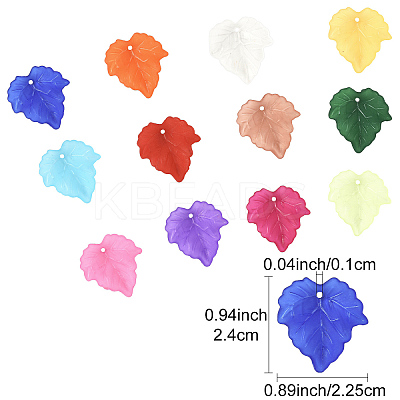 360Pcs 11 Colors Autumn Theme Transparent Frosted Acrylic Pendants MACR-YW0004-03-1