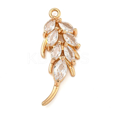 Brass Micro Pave Clear Cubic Zirconia Pendants ZIRC-U003-01G-05-1