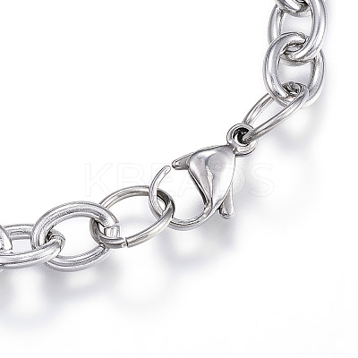 Tarnish Resistant 304 Stainless Steel Charm Bracelets LS-BJEW-G544-28P-1